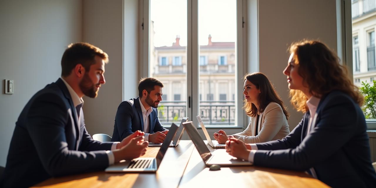 Team di Crepuscolo Risorse che collabora in un ufficio moderno nel centro di Roma
